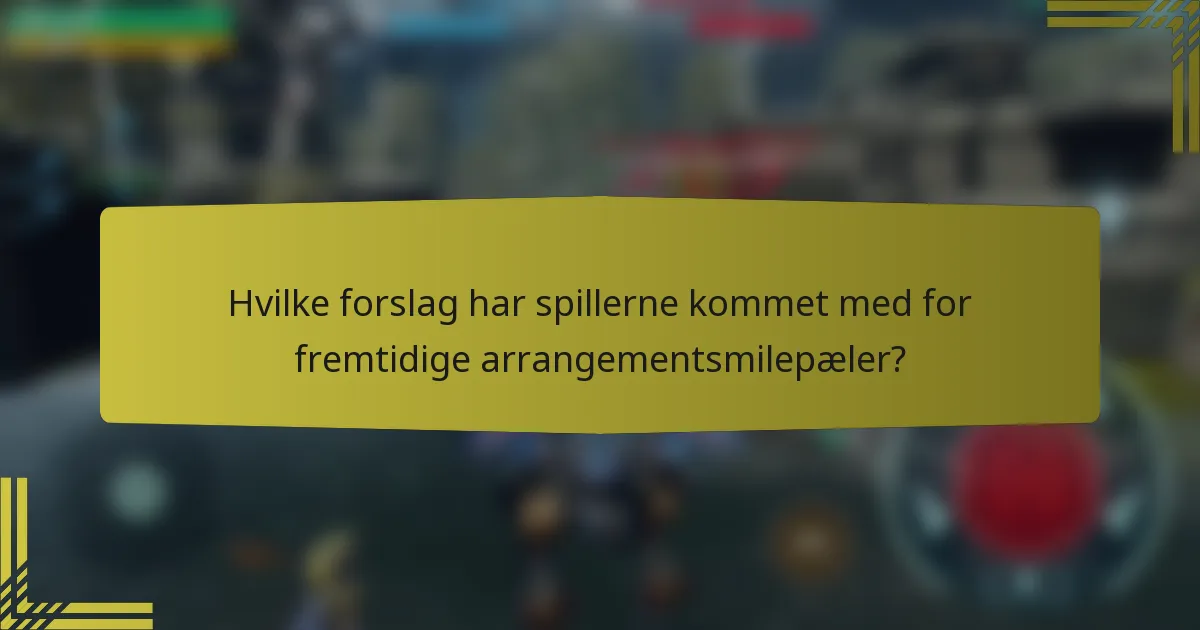 Hvilke forslag har spillerne kommet med for fremtidige arrangementsmilepæler?