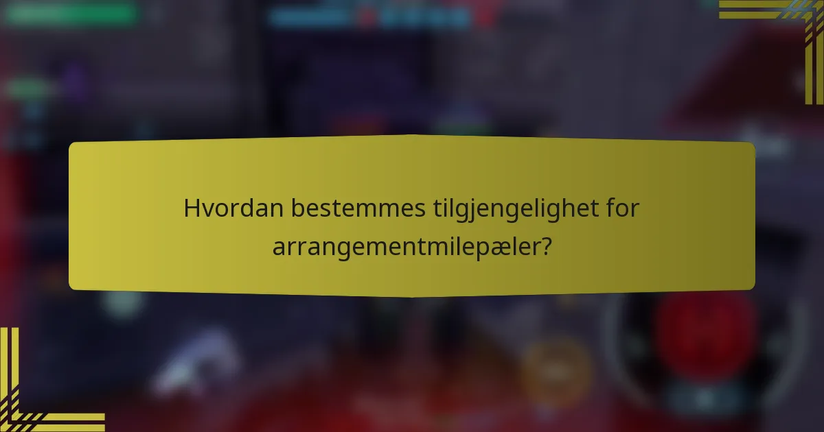 Hvordan bestemmes tilgjengelighet for arrangementmilepæler?