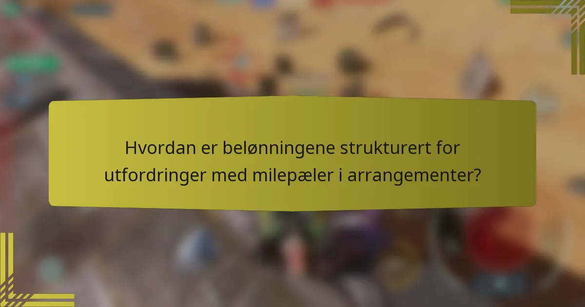 Hvordan er belønningene strukturert for utfordringer med milepæler i arrangementer?